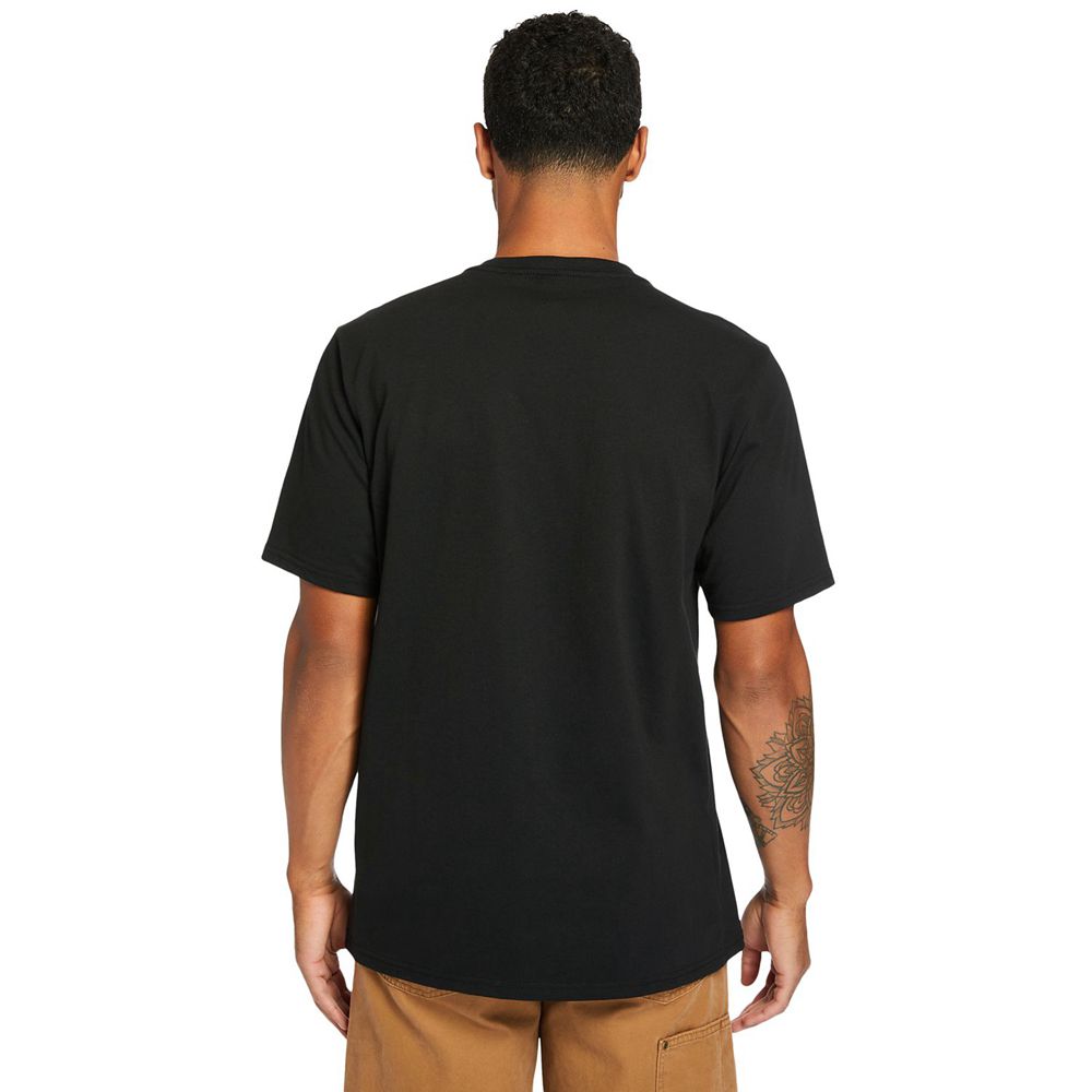 Timberland Mens T-Shirts PRO® Short Sleeve Base Plate Wicking - Black - India NT9638027